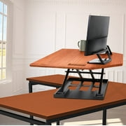 Stand Steady X-Elite Pro | Premier Corner Standing Desk Converter | Extra Large 40 Inch Sit to Stand Desk | Fully Assembled | Height Adjustable Desk Converter for Cubicles and L-Shaped Desks (Cherry)
