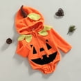 thumbnail image 5 of Douhoow Baby Pumpkin Romper Halloween Long Sleeve Hooded One-piece Jumpsuit, 5 of 9