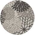 thumbnail image 3 of Nourison Aloha Indoor/Outdoor Tropical Floral Silver Grey 7'10" x round Area Rug, (8' Round), 3 of 10