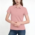 thumbnail image 3 of Babcutegg Shirts for Women with Button Short Sleeve Regular Fiting Womens Summer Tops Pink Size S, 3 of 6