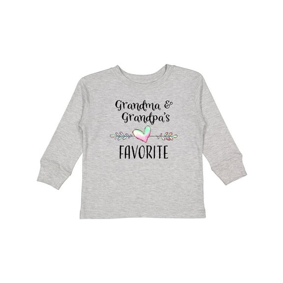 Inktastic Grandma and Grandpas Favorite- Heart Grandchild Boys or Girls Long Sleeve Toddler T-Shirt