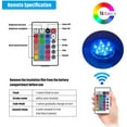 thumbnail image 4 of Submersible Led Lights with Remote - Waterproof Underwater Led Light Battery Operated Controlled 16 Color Changing Lamp with 4pcs Suction Cup for Pool Vase Aquarium Decoration 2 Pack, 4 of 8
