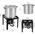 thumbnail image 2 of Rugerasy 60 QT Turkey Fryer,Outdoor Deep Fryer,Aluminum Seafood Boiler Steamer with Regulator,Fish Fryer Pot with Propane Stove Burner Stand and Thermometer Kit,Black + Aluminum, 2 of 8