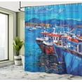 thumbnail image 5 of Ambesonne Maritime Shower Curtain, Harbour by the Sea, 69"Wx70"L, Navy Red, 5 of 5