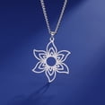 thumbnail image 2 of EUEAVAN Silver Three Layer Immortal Flower Pendant Necklace Stainless Steel Jewelry, 2 of 5