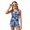 Blue Camo, variant on Green Frog Heart Print Tankini Swimsuits for Girls, Two Piece Athletic Kids Bathing Suits Sleeveless Blouson Tank Tops with Board Shorts, 14-15 Years