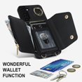 thumbnail image 4 of Phone Case for Samsung Galaxy S22 Plus S22+ 5G Wallet Cover with Screen Protector and Ring Stand Credit Card Holder Slot Crossbody Strap Cell S22+5G S22plus 22S + S 22 22+ Women Girl Men Black, 4 of 7