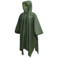 thumbnail image 1 of MIASHUI Poncho Imperméable Léger Réutilisable avec Capuche pour Randonnée et Activités Extérieures, Vert, Taille Unique, 1 of 5