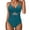 Sky Blue, variant on Women's Waist Defining One Piece Swimsuit V Neck Sleeveless Solid Color Monokini Built-In Removable Padding Tummy Control Sexy Beach Bathing Suit Summer Swimwear