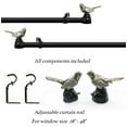 thumbnail image 2 of MERIVILLE 1" Single Curtain Rod Set, Adjustable 28-48 Inches, Bird Finials, Pewter, 2 of 5