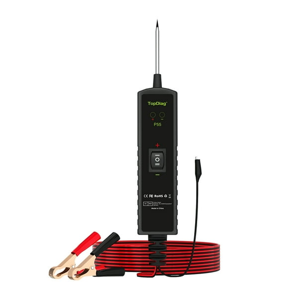 TopDiag P55 Automotive Circuit Tester Car Electrical System Short Tester 12-24V DC with Function Flashlight