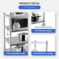 thumbnail image 4 of Amkui Storage Shelves, 5-Tier Stainless Steel Shelving Organizer, Heavy Duty Garage Shelving Unit, Metal Shelves Organizer for Pantry, Kitchen, Closet, Hotel, Commercial, Office, Rust-Resistant, 4 of 6
