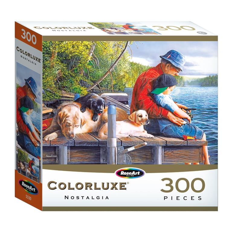 RoseArt Colorluxe 300-Piece Dog and Fishing Memories Jigsaw Puzzle