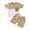 Khaki, variant on Toddler Boys Girls Short Sleeve Clothing Children Patchwork Color Pocket Tops Shorts Outfits Neutral Baby Boy Clothes 0-6 Months
