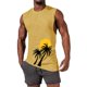 thumbnail image 1 of Camiseta sin mangas de cuello redondo para hombre, informal, a la moda, con estampado, deportiva, de poliéster, 1 of 5