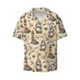 thumbnail image 3 of Goofa Marine Birds And Coastal Lighthouse Printed Men's Casual Short-sleeved Shirt,Lightweight Breathable Button-down,Summer Casual men's top,Versatile Fashion shirt-, 3 of 7