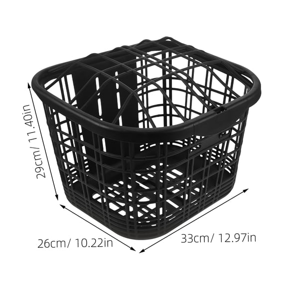 PAMINGONO Black Detachable Bike Front Basket Sturdy Plastic Wire Storage for Electric Bikes