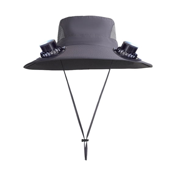 RoamHome Wide Solar Fan Outdoor Fishing Hat for Men - Adjustable 3-Speed USB/Solar Charging Sun Hat with 800mAh Battery, Breathable Mesh & Sun Protection for Gardening, Hiking, Travel