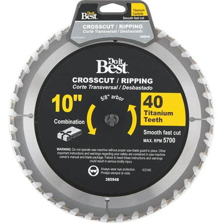 

Do it Best Professional 10 In. 40-Tooth Crosscut/Ripping Circular Saw Blade