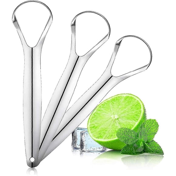 Lot de 3 Nettoyeur de Langue en Métal en Acier Inoxydable de Qualité Médicale_cadeaux Pas Chers Excellent Cadeau