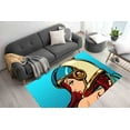 thumbnail image 4 of Modern Rug, Girl Rugs, Home Decor Rug, Non Slip Rugs, Pop Art Astronaut Woman Rugs, Woman Rug, Customs Rugs, Bath Rug, Printed Rugs, 3.3'x9.2' - 100x280 cm, 4 of 8