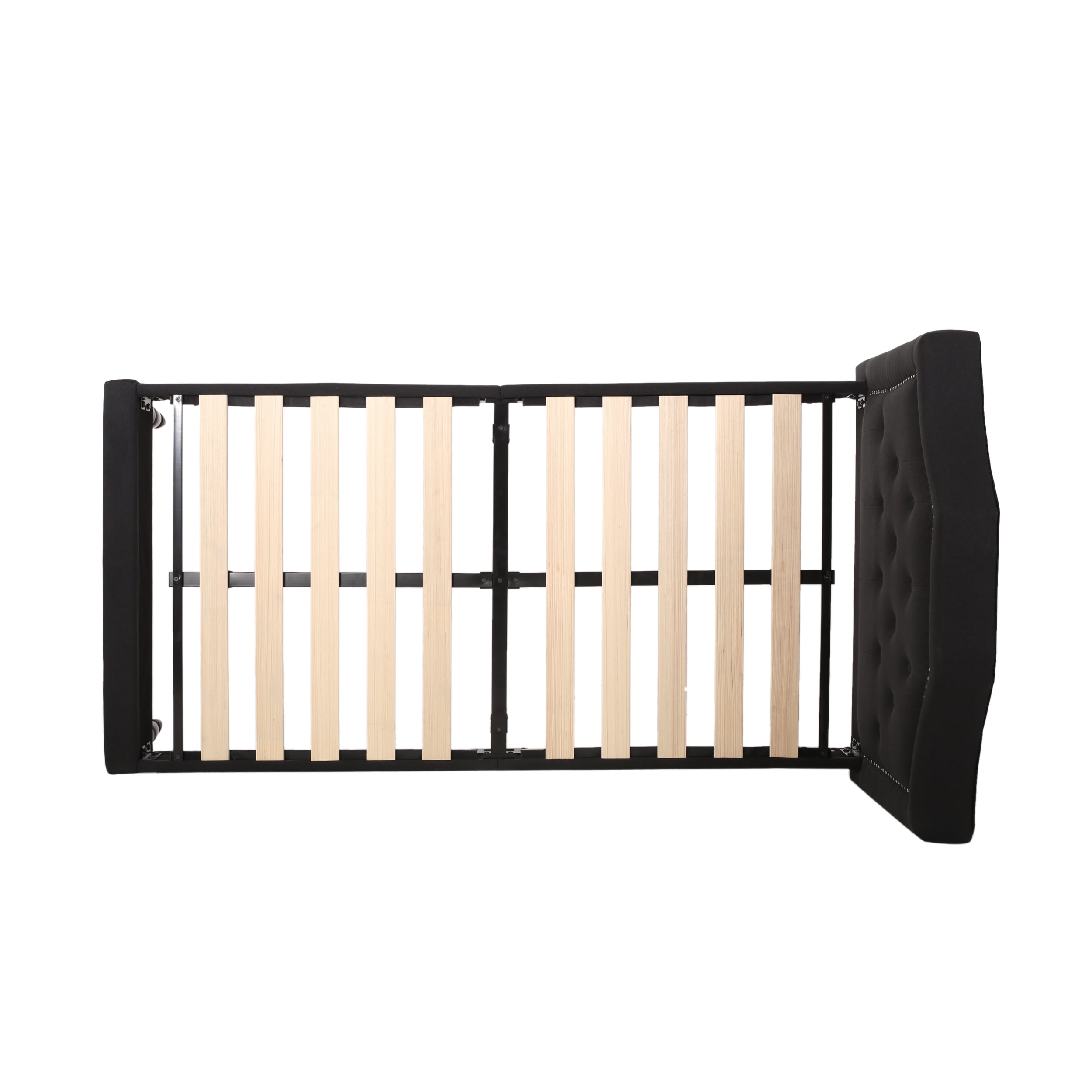 Noble House Rigley Contemporary Upholstered Twin Bed Platform, Black