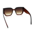 thumbnail image 7 of Womens 90s Designer Fashion Rimless Plastic Thick Temple Butterfly Sunglasses [All Brown], 7 of 7
