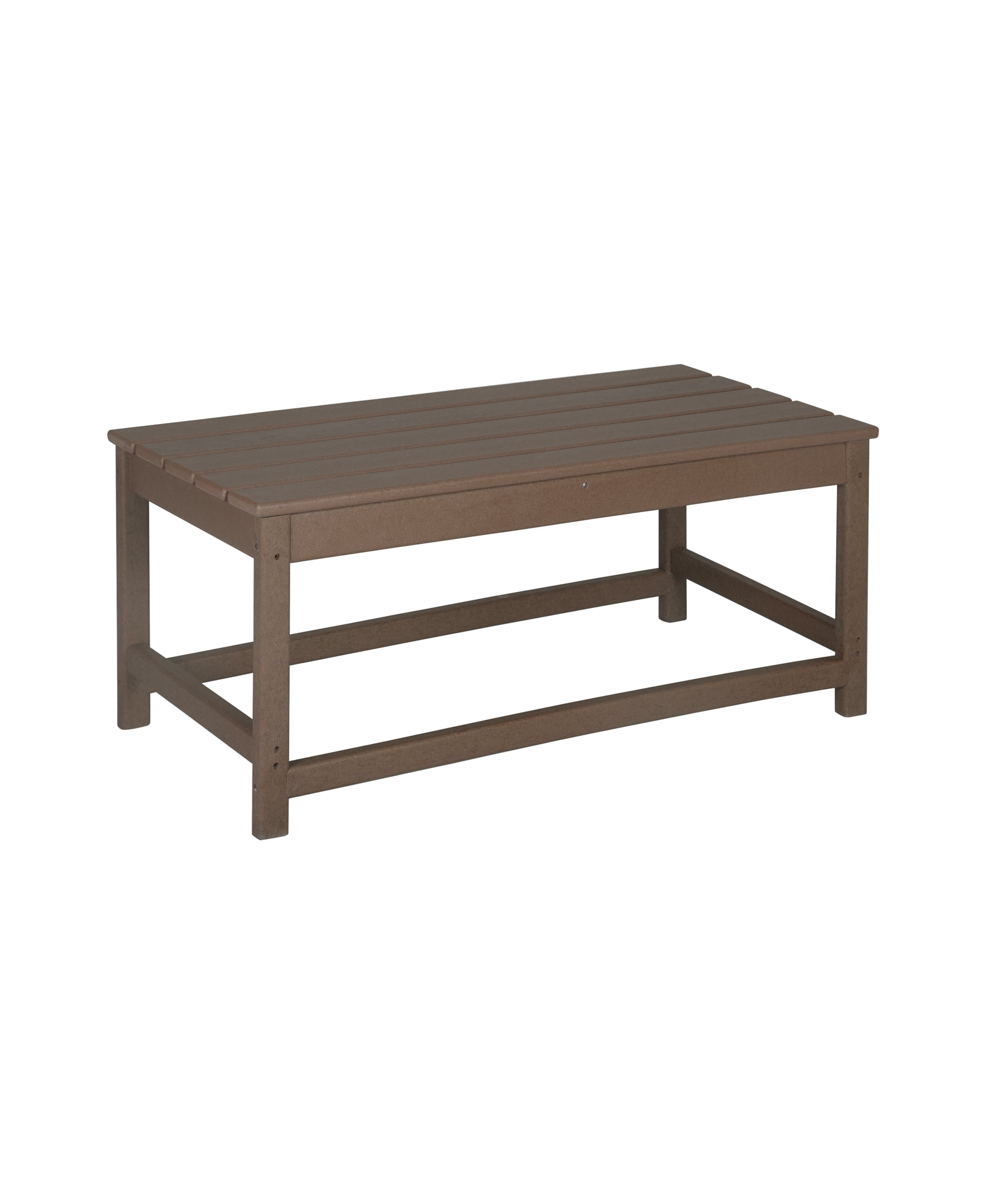 7-Piece Poly Adirondack Conversation Set Coffee Table, Side Table for Outdoor Patio Garden, Dark Brown