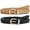 A_Black&Beige, variant on Earnda 2 Pack Thin Braided Belts for Women Classic Waist Belt Skinny Woven Strap Black Beige Medium
