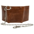 thumbnail image 6 of RFID Blocking Men's Tri-fold Leather Biker Silver Chain Wallet With Snap Closure, 6 of 16