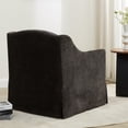 thumbnail image 5 of Comfort Pointe Ludlow Dark Brown Polyester Fabric Skirted Swivel Accent Chair, 5 of 12