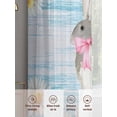 thumbnail image 5 of Blue Easter Bunny Sheer Curtains 108 Inch Length 2 Panels Set, Spring Daisy Modern Ombre Striped Voile Window Treatment Semi Sheer Long Curtains Drapes for Bedroom/Living Room/Kitchen 52"x108"x2, 5 of 7