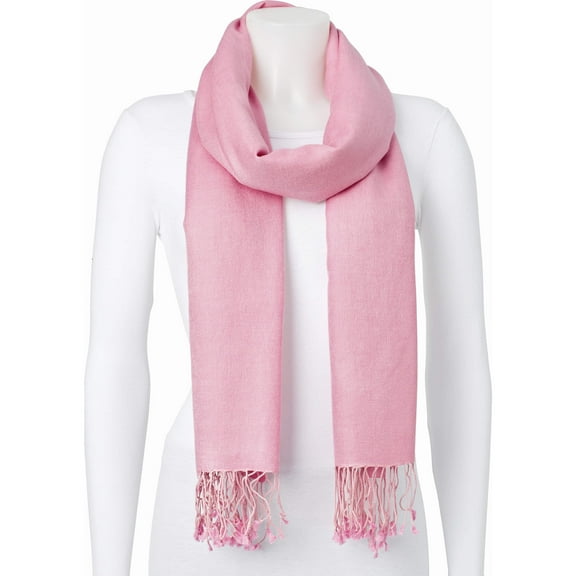 Fashion Pink Silk/Wool Blend Pashmina Scarf (80 X 28) Made In India gm8343