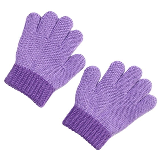 Baby Acrylic Knit Gloves Soft Warm Winter Mittens For Infant 2-4 Years Elastic Toddler Stretchable Mittens