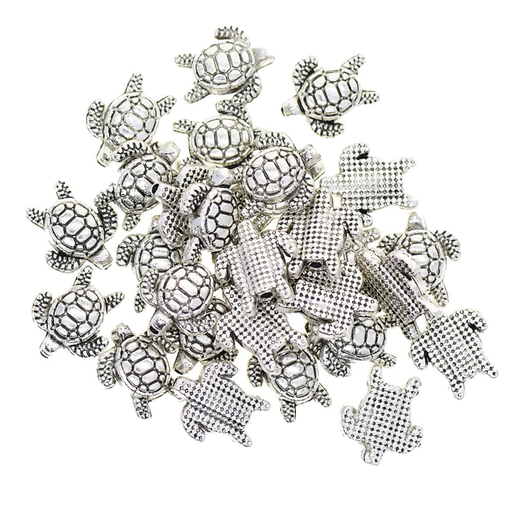 HOMYL 6x50pcs Tibetan 3D turtle tortoise Spacer beads Jewelry DIY Making 6 Pcs