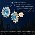 thumbnail image 2 of Gem Stone King 2.72 Ct Oval Checkerboard Swiss Blue Topaz 18K Yellow Gold Plated Silver Earrings, 2 of 6