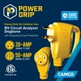 thumbnail image 3 of Camco Power Grip Dogbone Circuit Analyzer - 30/50 - 18-inches, Yellow (55460), 3 of 7