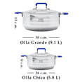 thumbnail image 3 of Ollas De Acero Inoxidable Mango Asa De Silicón Tapa Cocina azul Grande, 3 of 9