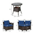 thumbnail image 2 of Gymax 4PCS Patio Furniture Set Outdoor Rattan Sectional Sofa Set w/ Navy Cushions, 2 of 10