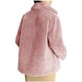 thumbnail image 5 of Plus Size Fleece Jackets for Womens Winter Warm Fashion Loose Long Sleeve Hoodless Casual Outwear Coat, 5 of 5