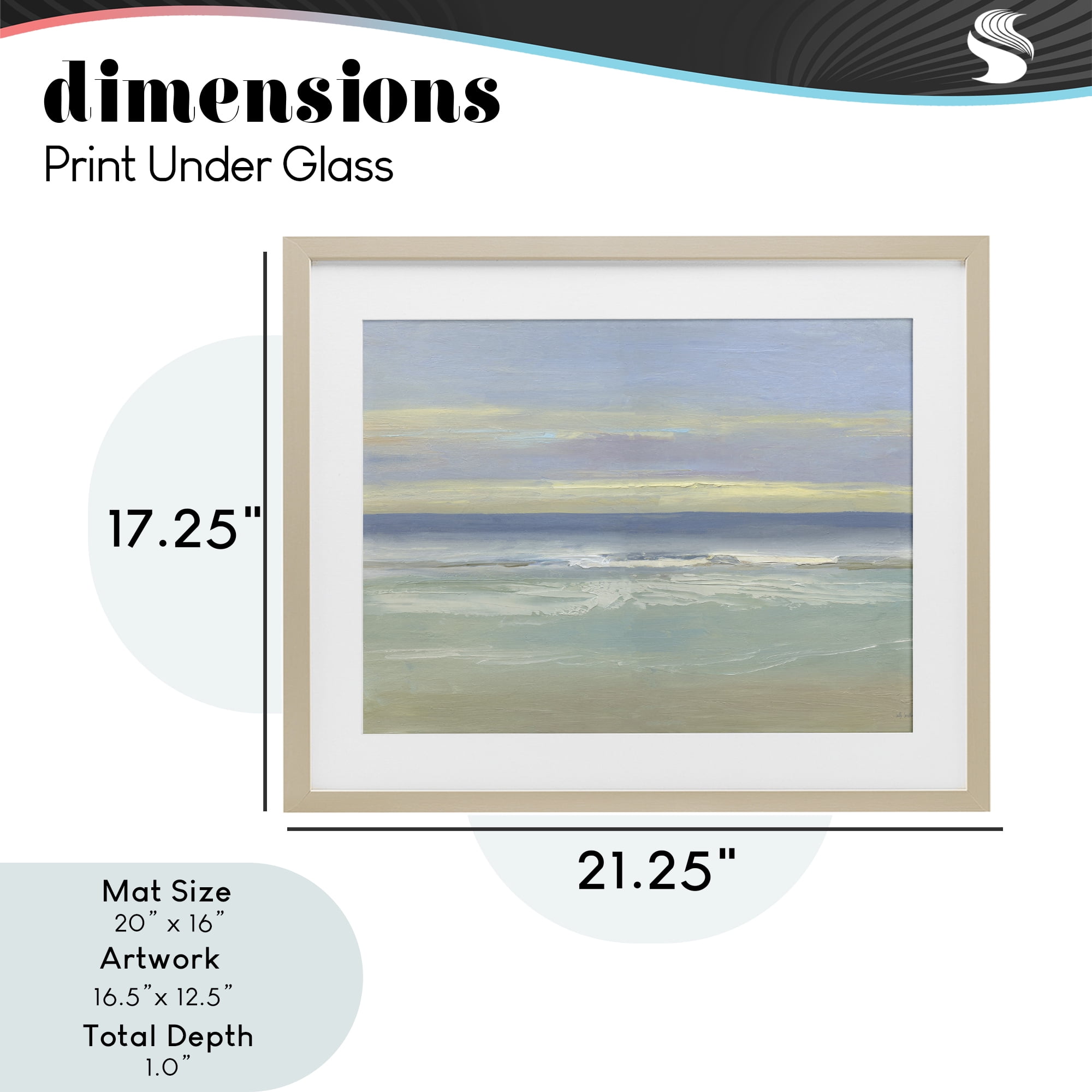 Stupell Industries Tranquil Coastal Morning Waves Birch Framed Print Under Glass, design by Sally Swatland