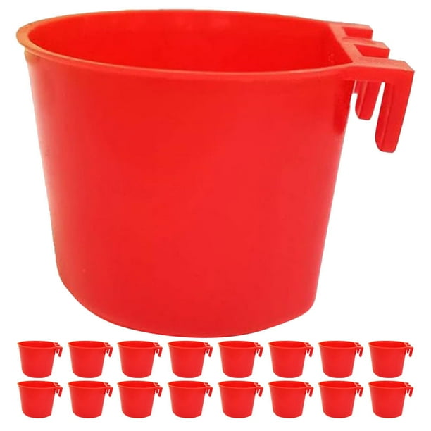 ColoMX Alimentador de pájaros para mascotas, alimentador de agua de plástico, tazón de comida para gallo, alimentador de loros y pájaros, 30 Uds.