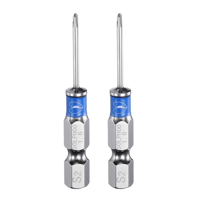 Uxcell 2pcs #00 Punta de Destornillador Phillips de Impacto PH00 Vástago Hexagonal de 1/4"