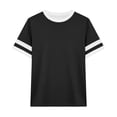 thumbnail image 4 of Tiijoy Toddler Girls Striped Short Sleeve T-Shirt Casual Crew Neck T Shirt Tee, Sizes 3-13, 4 of 4
