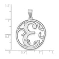 thumbnail image 4 of Sterling Silver Script Letter E Pendant, Round Filigree Monogram Charm, Personalized Initial Jewelry for Women or Unisex Wear, Custom Identity Necklace for Daily or Special Occasion Use, 4 of 6