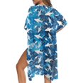 thumbnail image 5 of HELLHERO Colorful Shark Pattern Bathing Suit Cover Up Cardigan High Quality Fabrics Lightweight Bathing Suit Coverups, 5 of 6