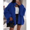 thumbnail image 3 of Suéter PRETTYGARDEN con Botones, Cuello Simulado y Mangas Farol en Azul M, 3 of 5