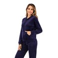 thumbnail image 6 of Velour Thin Zip-Up Hoodie Jacket for Women Long Sleeve Jogging Sweatshirt Sport Wear Outfits Activewear, 6 of 7