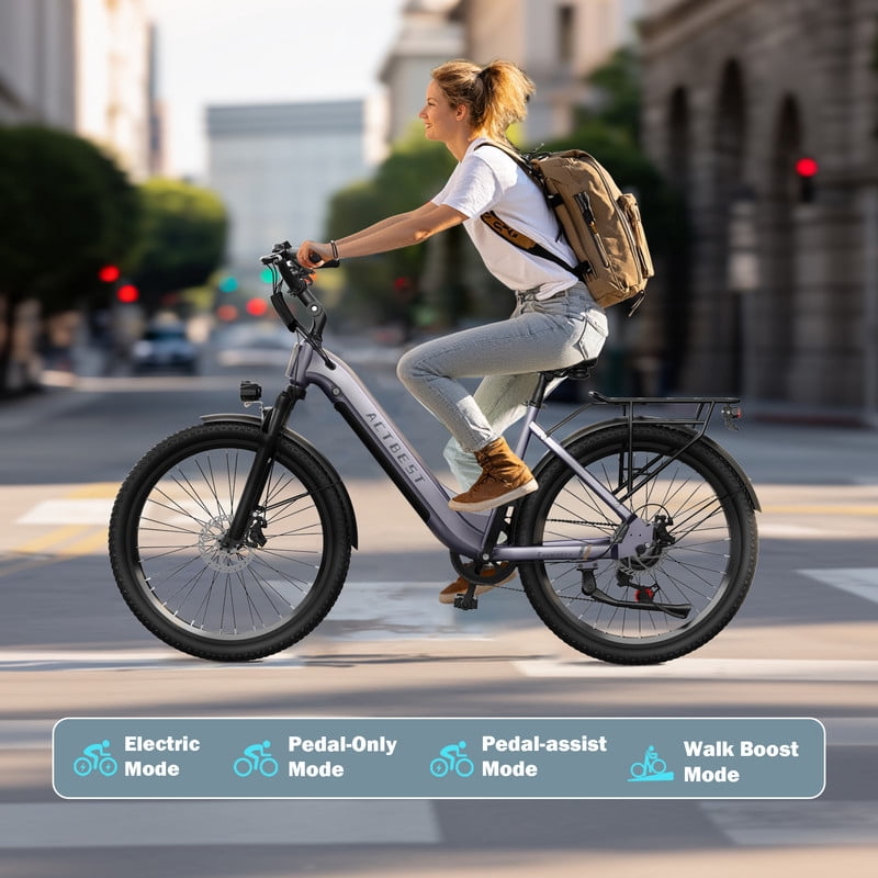 Electric Bike for Adults,over 750W Peak Motor Ebike,Up to 55Miles,over 20MPH E Bicycle,7-Speed,(Purple)