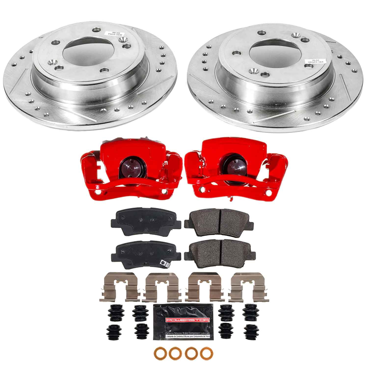 PowerStop Rear Z23 Evolution Brake Kit with Calipers for Kia Soul 2017-19, KC6501B
